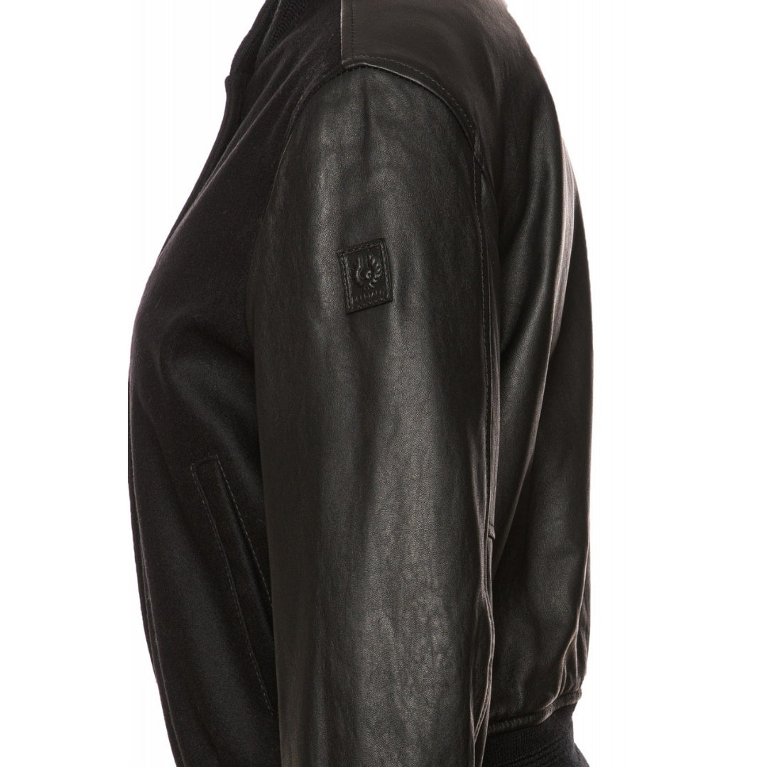 Belstaff Willow Black Leather Bomber Jacket S