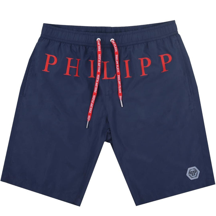 Philipp Plein CUPP04 L0185 Marineblaue Badeshorts