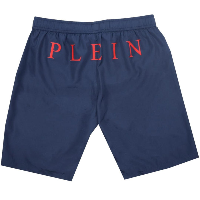 Philipp Plein CUPP04 L0185 Marineblaue Badeshorts