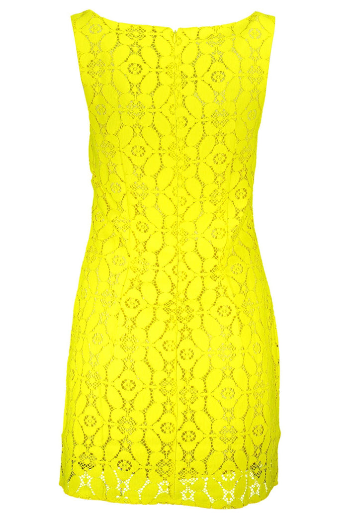 Desigual Schickes, ärmelloses Kleid mit eckigem Ausschnitt in Gelb