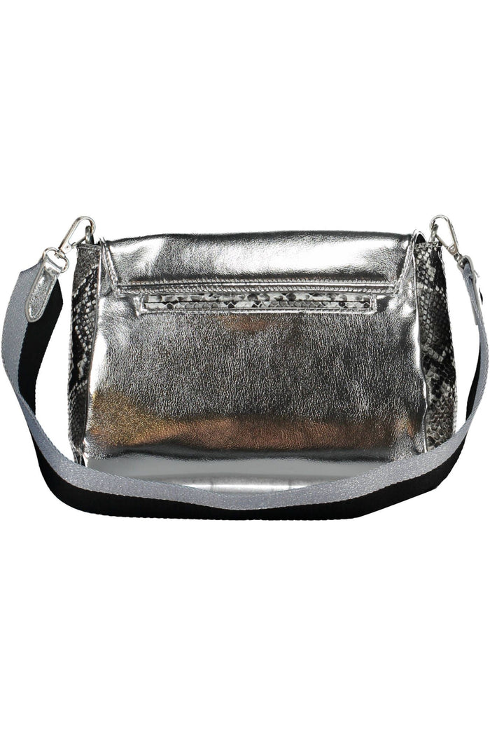 Desigual – Elegante silberne Handtasche aus Polyurethan
