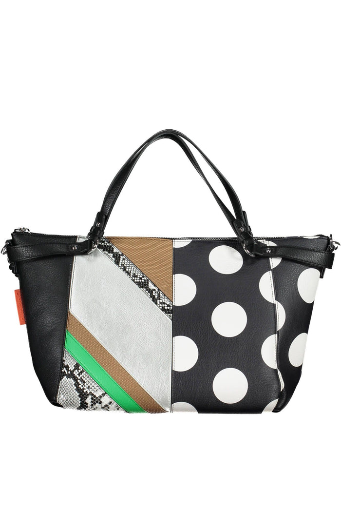 Desigual – Elegante, schwarze, vielseitige Handtasche mit abnehmbaren Trägern