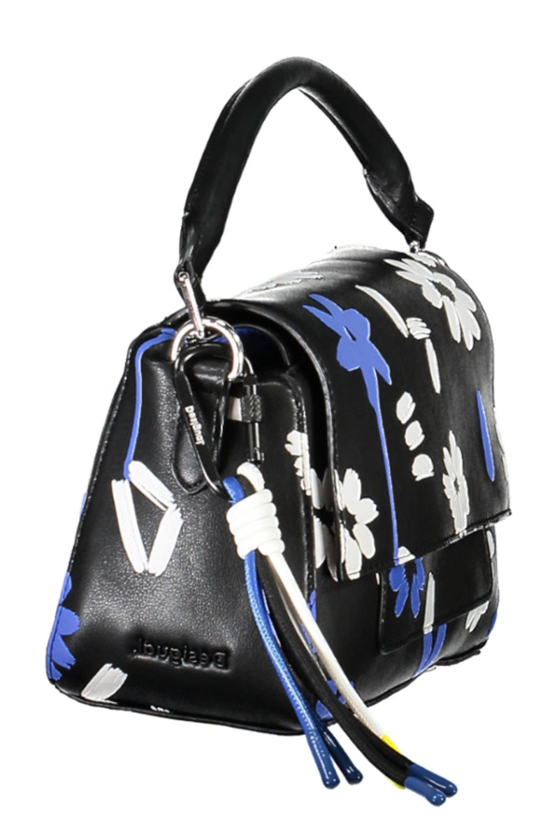 Desigual – Schicke Handtasche aus Polyurethan mit kontrastierenden Details in Schwarz
