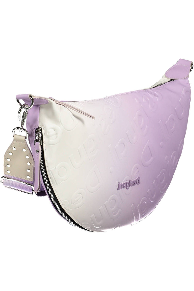 Desigual – Elegante, violette, erweiterbare Handtasche mit kontrastierenden Details