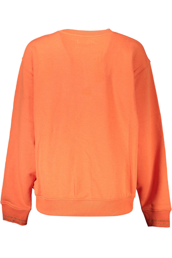 Desigual – Leuchtendes Orange-Sweatshirt mit schickem Logo-Detail