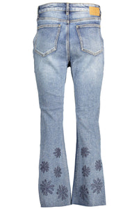 Desigual Chic Embroidered Faded Jeans with Contrasting Accents