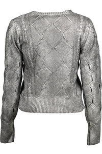 Desigual – Schicker Pullover in Silbertönen mit Kontrastdetails