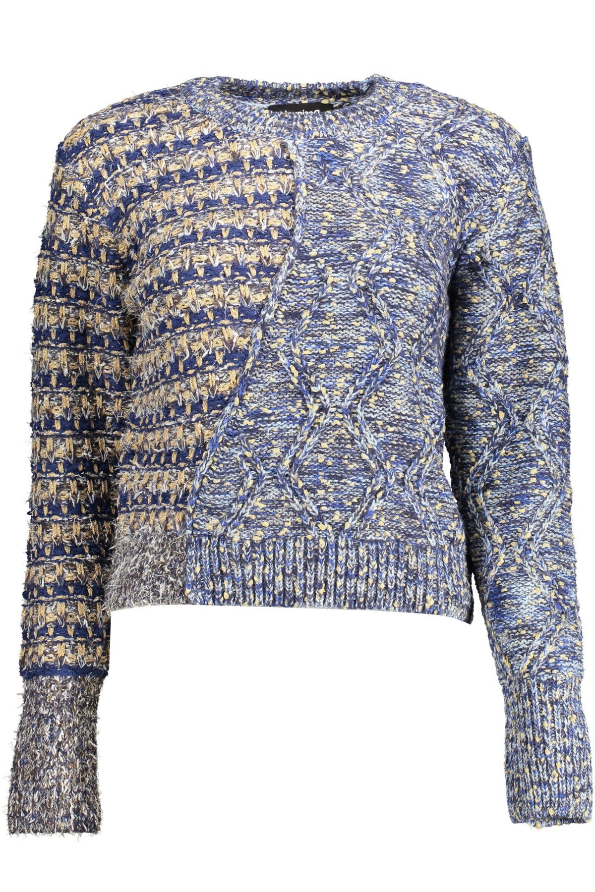 Desigual – Eclectic – Pullover mit Kontrastdetails in Blau