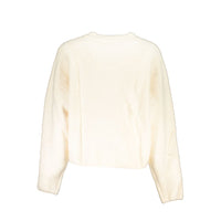 Desigual – Schicker, weißer, bestickter Pullover mit Rundhalsausschnitt