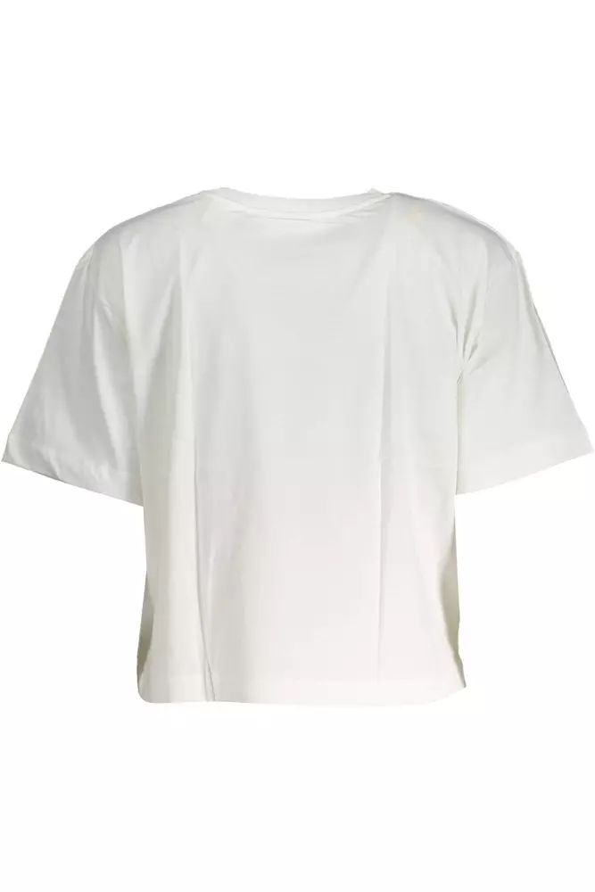 Desigual – Schickes, weißes T-Shirt mit Kontrastprint