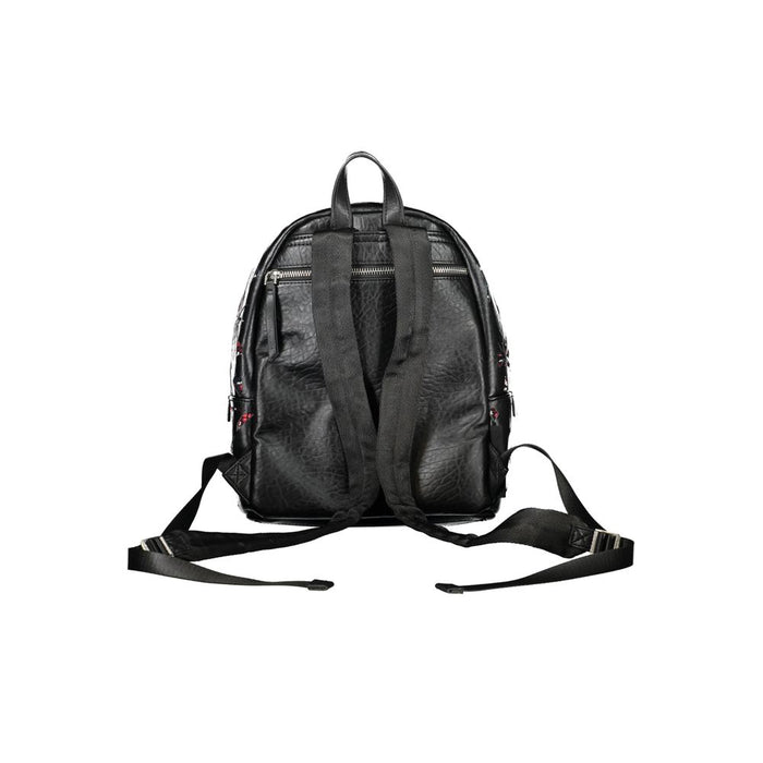 Desigual – Schicker schwarzer Rucksack mit kontrastierenden Details