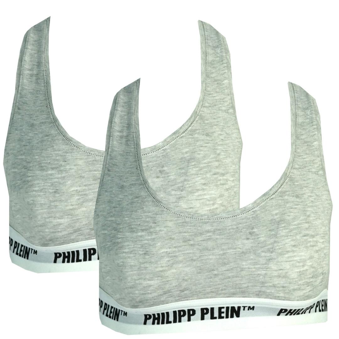 Philipp Plein Damen Dupt01 94 Sport-BH Grau