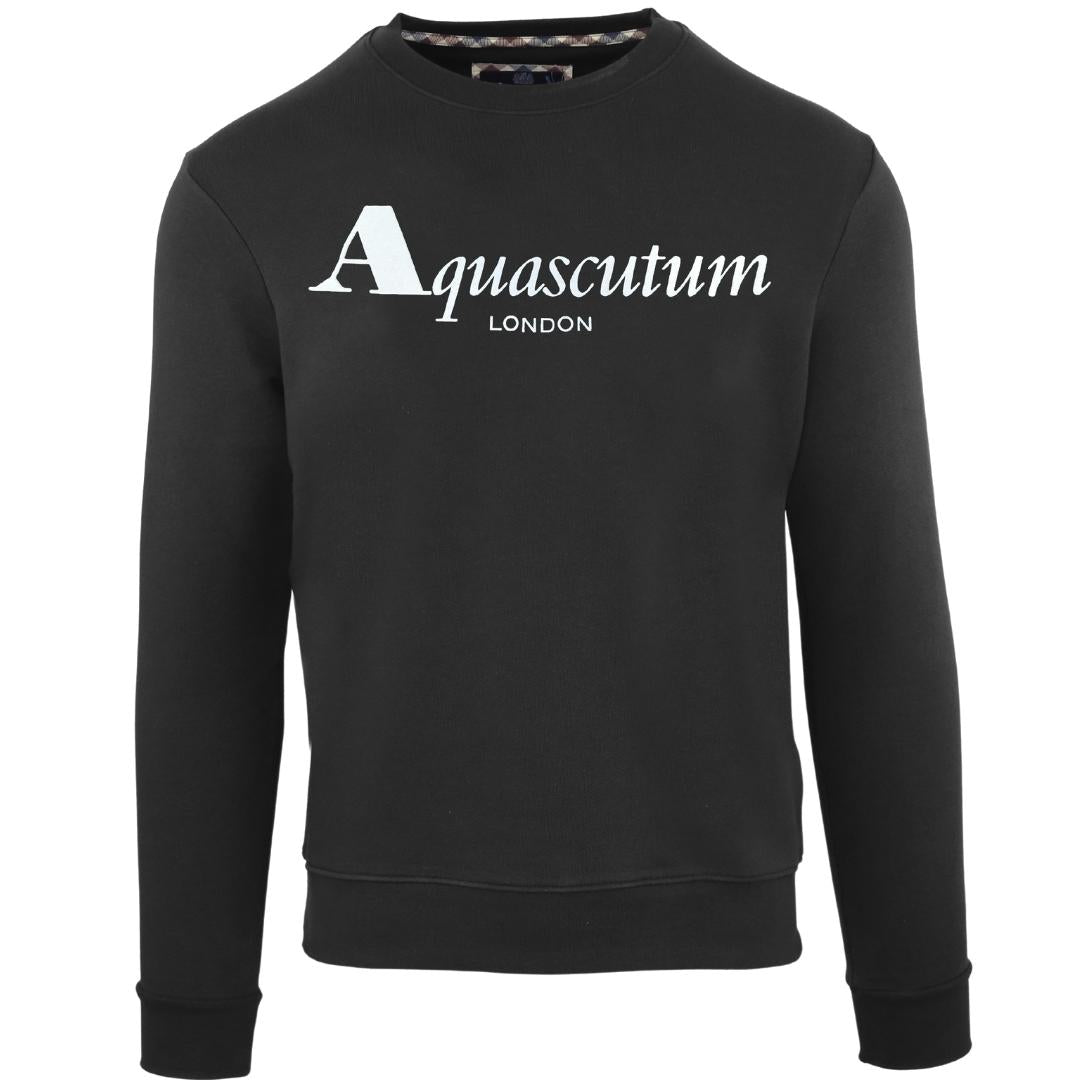 Aquascutum Herren Fgia31 99 Pullover Schwarz
