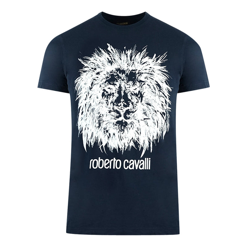 Roberto Cavalli Mens Fst628 04500 T Shirt Navy Blue