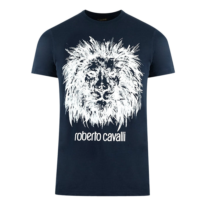 Roberto Cavalli Mens Fst628 04500 T Shirt Navy Blue