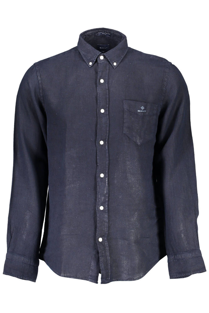 Gant – Elegantes Kurzarmhemd aus Leinen in Blau