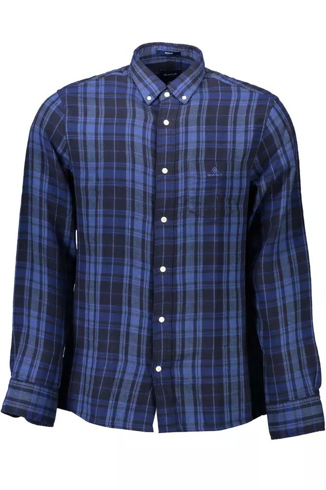 Gant – Elegantes, blaues Button-Down-Baumwollhemd