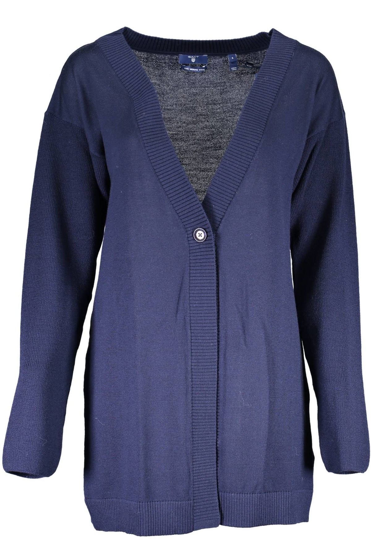 Gant Elegante Langarm-Strickjacke aus Wolle in Blau