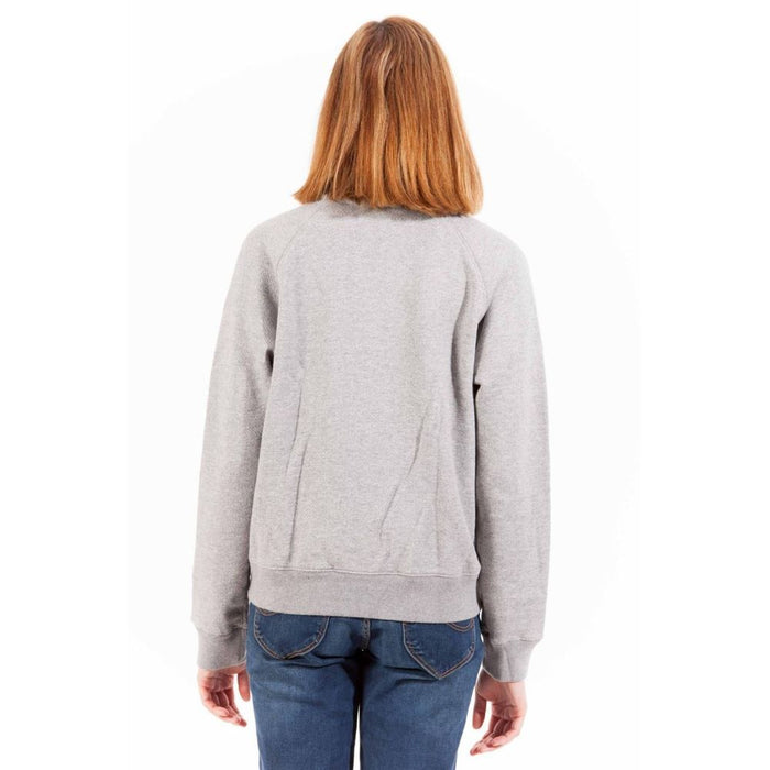 Gant Chic – Graues Baumwoll-Sweatshirt mit Reißverschluss und Logo