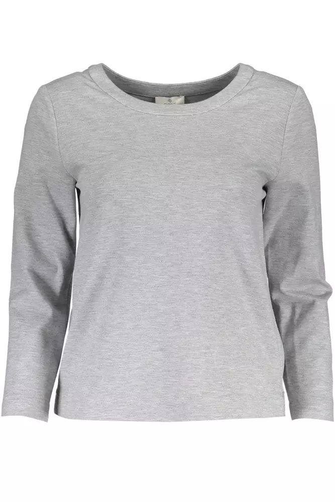 Gant Chic – Graues Sweatshirt mit seitlichem Reißverschluss und Elastanmischung