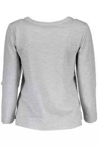 Gant Chic – Graues Sweatshirt mit seitlichem Reißverschluss und Elastanmischung