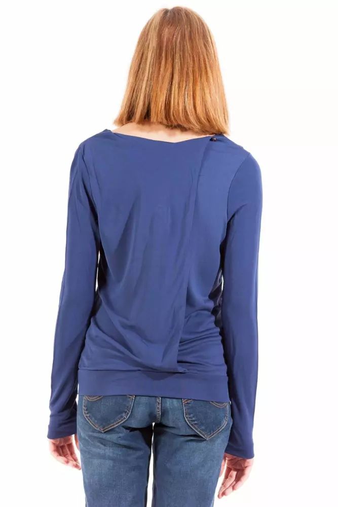 Gant – Elegantes, langärmliges T-Shirt aus Viskose in Blau