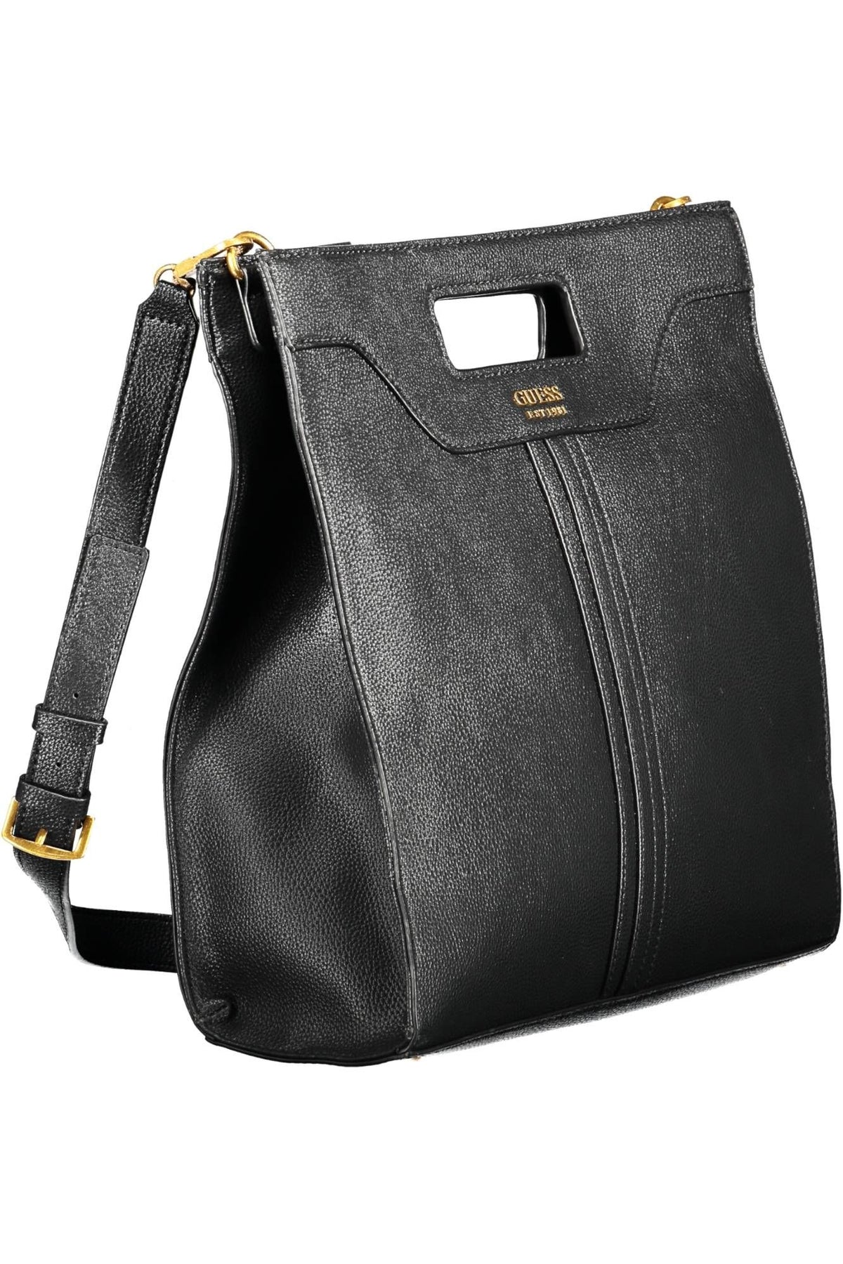 Guess Jeans – Schicke schwarze Handtasche mit kontrastierenden Details