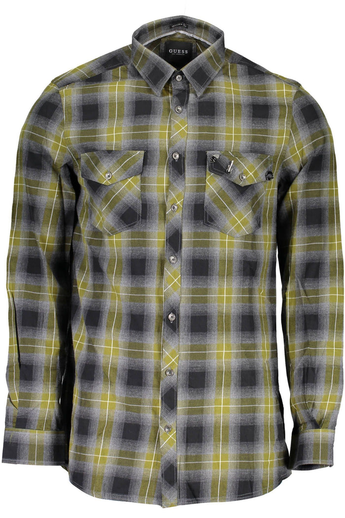 Guess Jeans Green Cotton Long Sleeve Shirt with Print