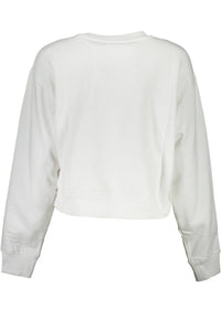 Guess Jeans Schickes weißes Baumwoll-Sweatshirt mit Logo-Print