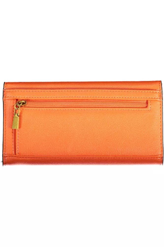 Guess Jeans – Schicke, orange Geldbörse mit kontrastierenden Details