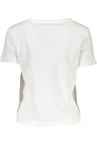 Guess Jeans Chic White Logo Print Crew Neck Tee