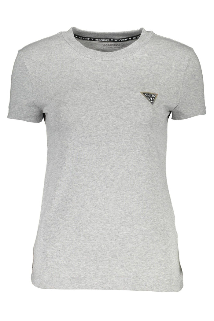 Guess Jeans Chic Gray Crew Neck Logo Tee