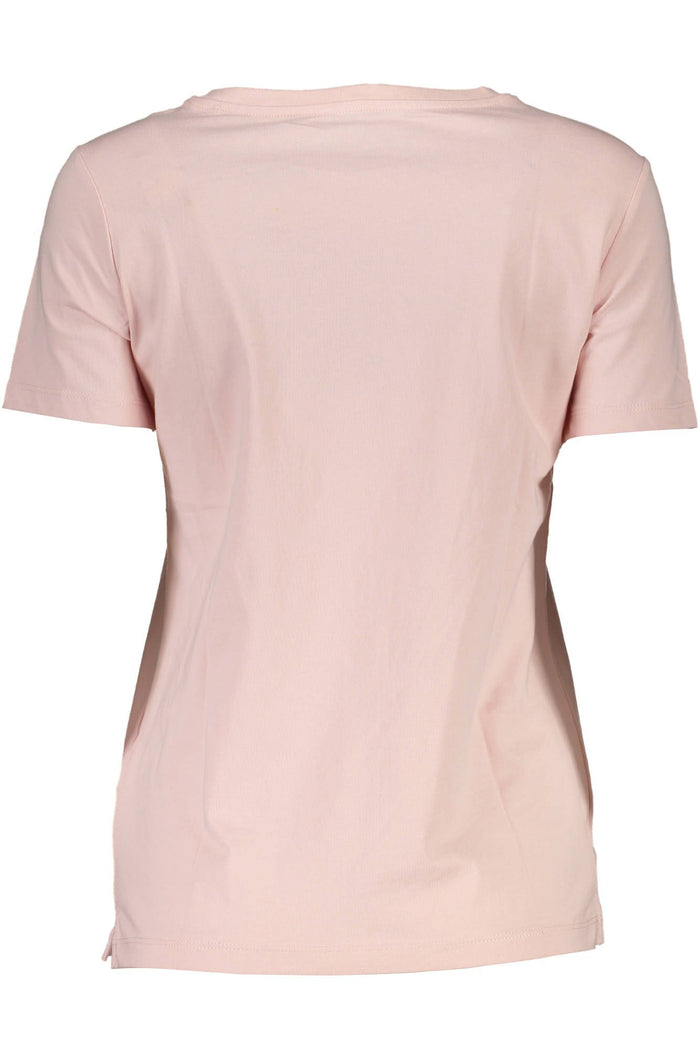 Guess Jeans Chic Pink Logo Tee with Crew Neck