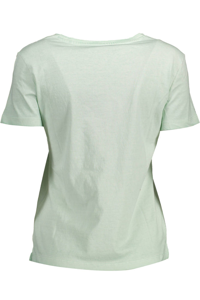 Guess Jeans – Elegantes, grünes T-Shirt mit gesticktem Logo