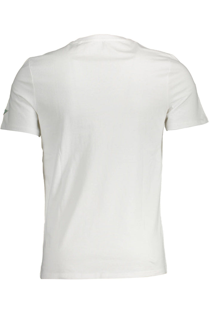 Guess Jeans Elegant Slim Fit White Tee with Print Detail