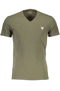 Guess Jeans Chic Green Slim Tee with V-Neckline
