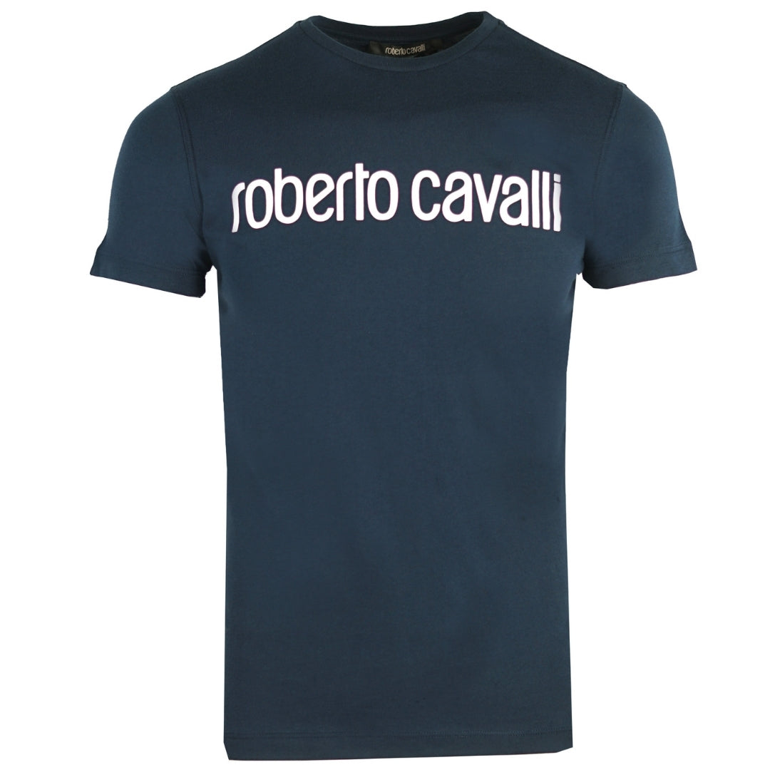 Roberto Cavalli Herren T-Shirt Hst68F 04926 Marine