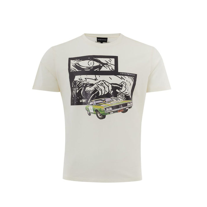 Beiges Baumwoll-T-Shirt von Emporio Armani