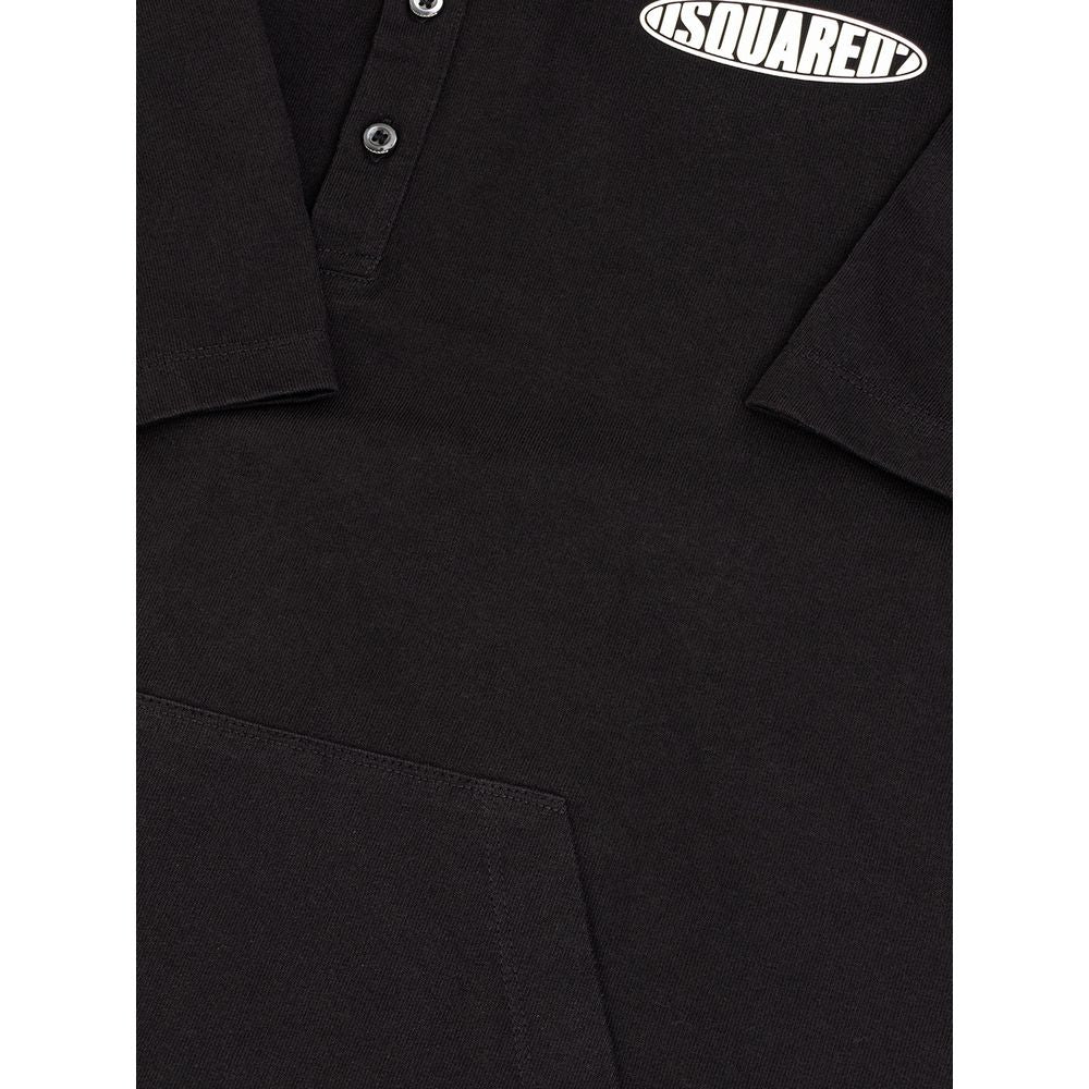Dsquared² Sleek Black Cotton Polo for Modern Men