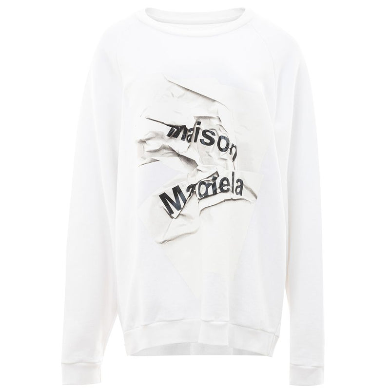 Maison Margiela Elegant Cotton Knit Sweater in Pristine White
