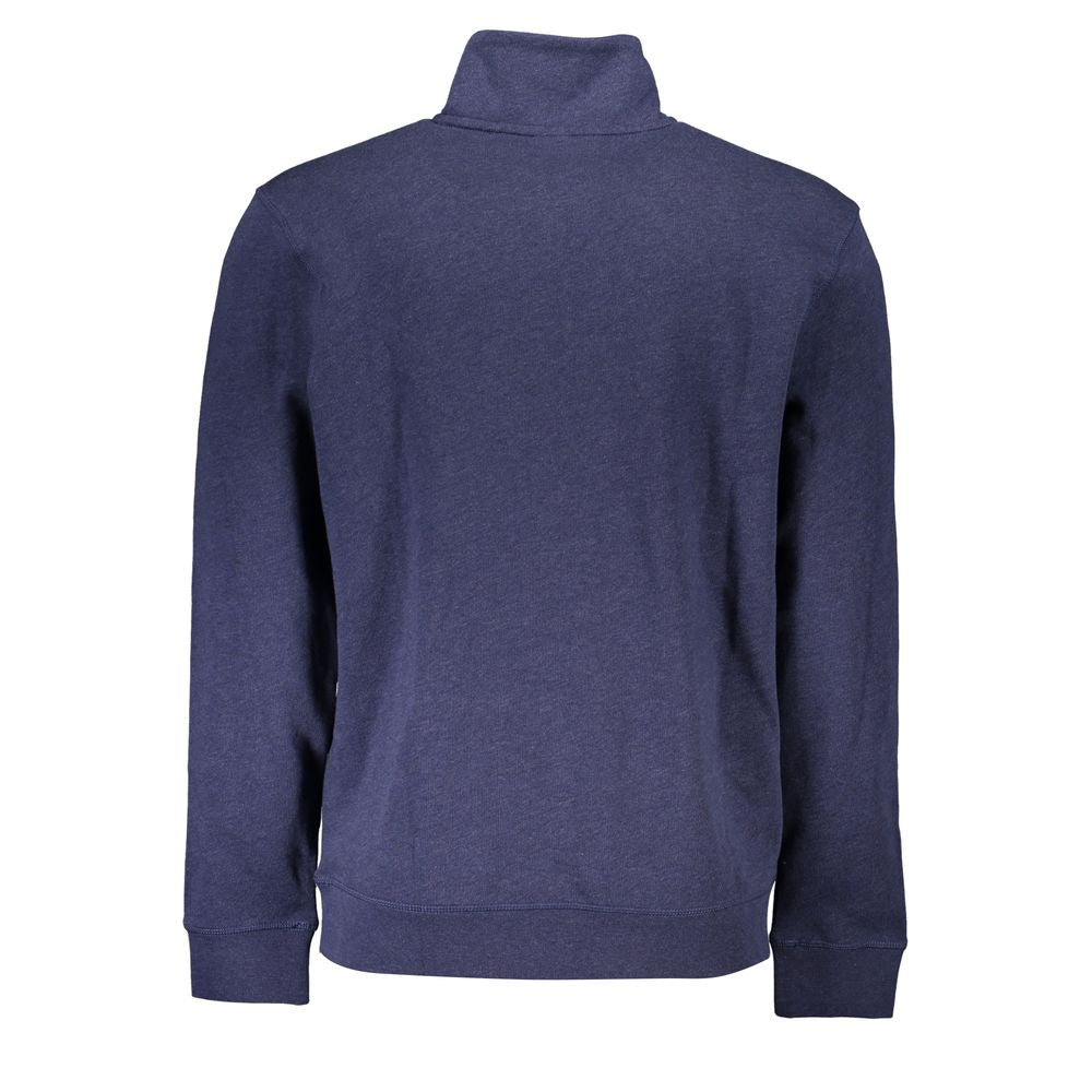 Hugo Boss Elegantes Sweatshirt aus Bio-Baumwolle in Blau mit halbem Reißverschluss