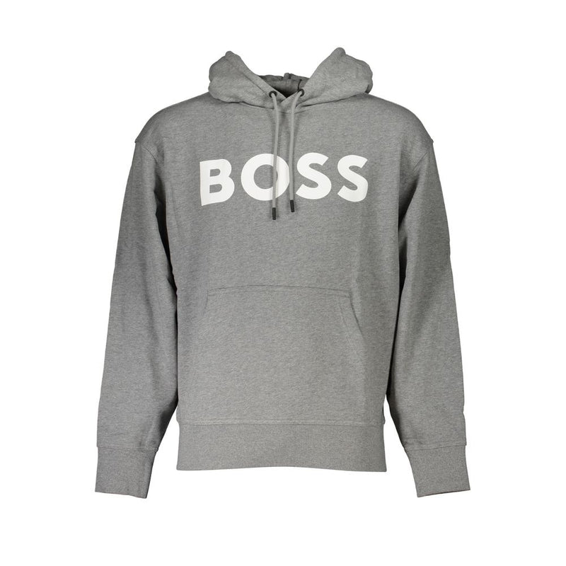 Hugo Boss Elegantes graues Kapuzensweatshirt mit Logo