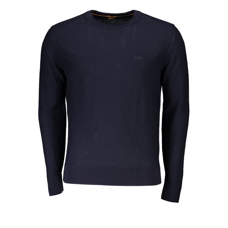 Hugo Boss Schicker blauer Pullover aus Wollmischung mit Rundhalsausschnitt