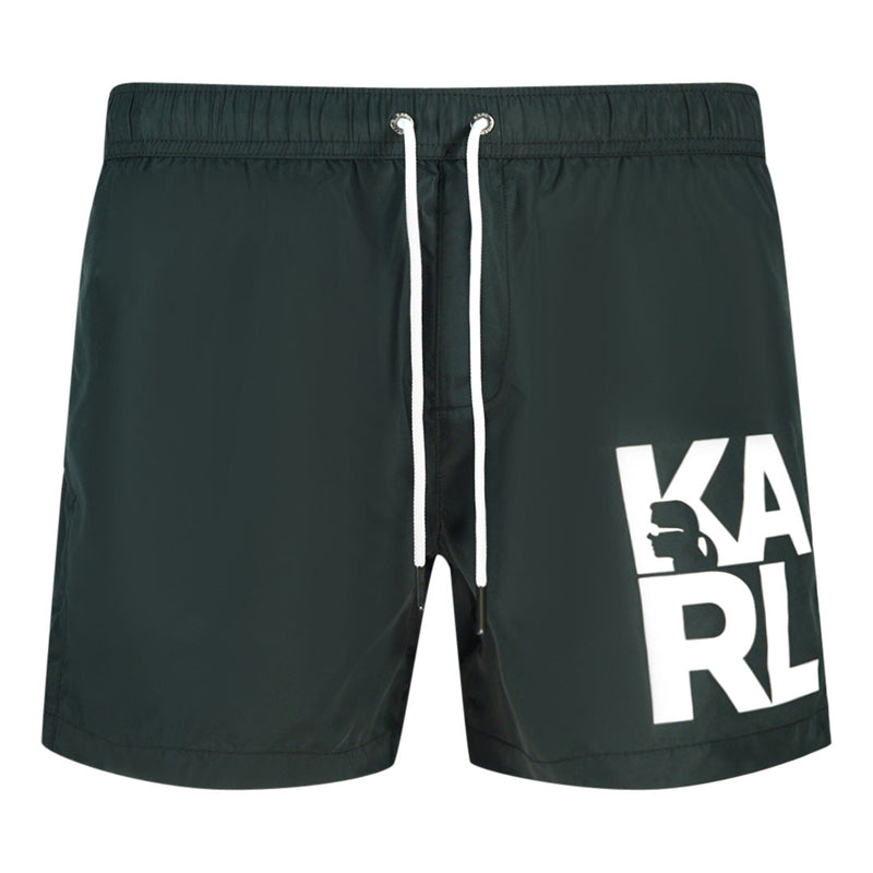 Karl Lagerfeld Mens Kl22Mbs08 Swim Shorts Black