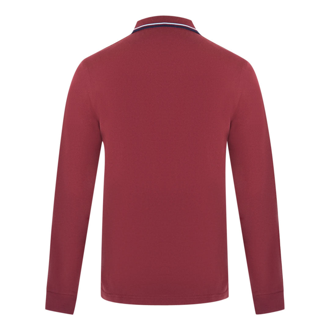 Fred Perry Twin Tipped Langarm-Poloshirt in Rot