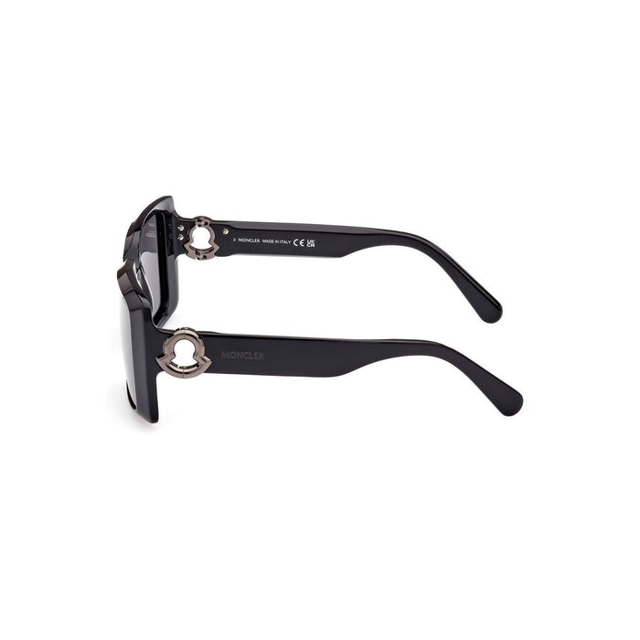 Moncler – Schicke Sonnenbrille mit rechteckigen Gläsern und schwarzen Gläsern