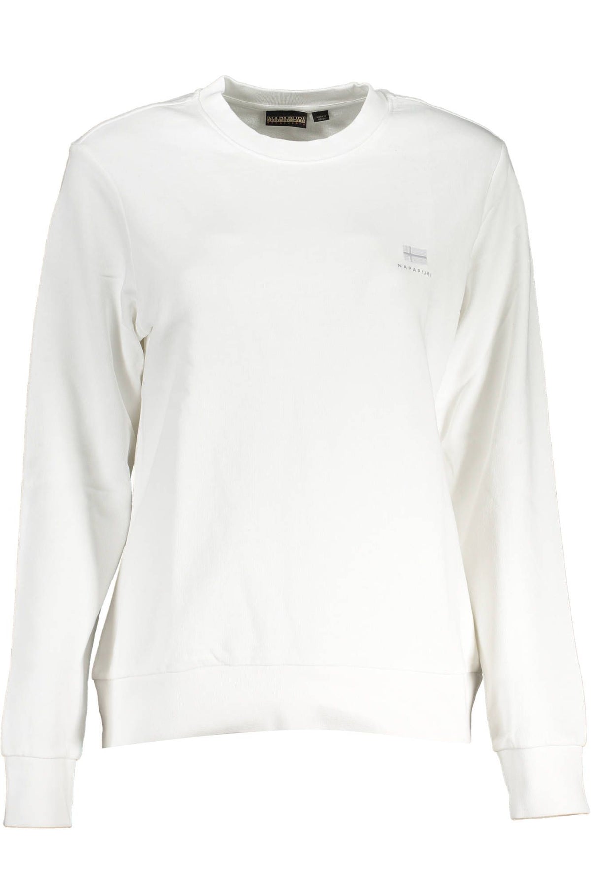 Napapijri Elegantes weißes Sweatshirt mit Rundhalsausschnitt aus Baumwolle