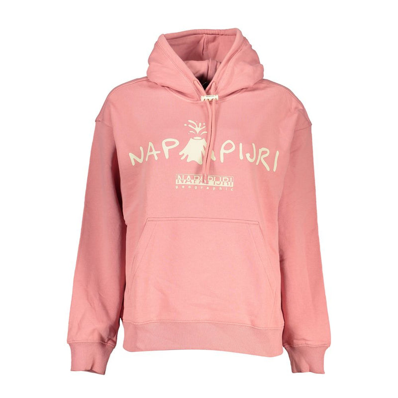 Napapijri Schickes rosa Baumwoll-Sweatshirt mit Kapuze