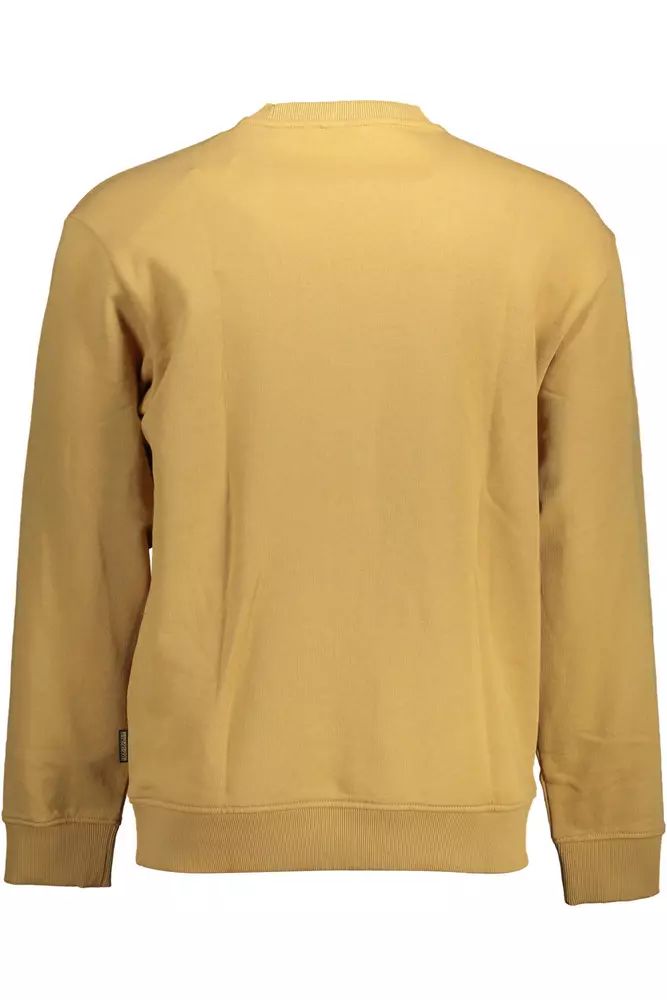 Beiges Baumwoll-Sweatshirt von Napapijri mit mittiger Reißverschlusstasche