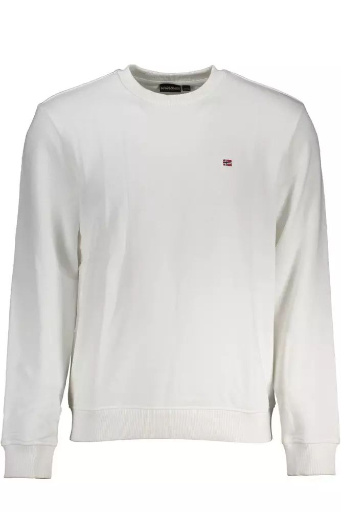 Napapijri – Sweatshirt mit Rundhalsausschnitt und Stickerei in frischem Weiß